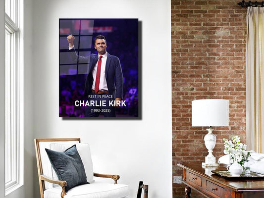 Charlie Kirk Photo Print on Metal (HD Gloss) by Portrilux