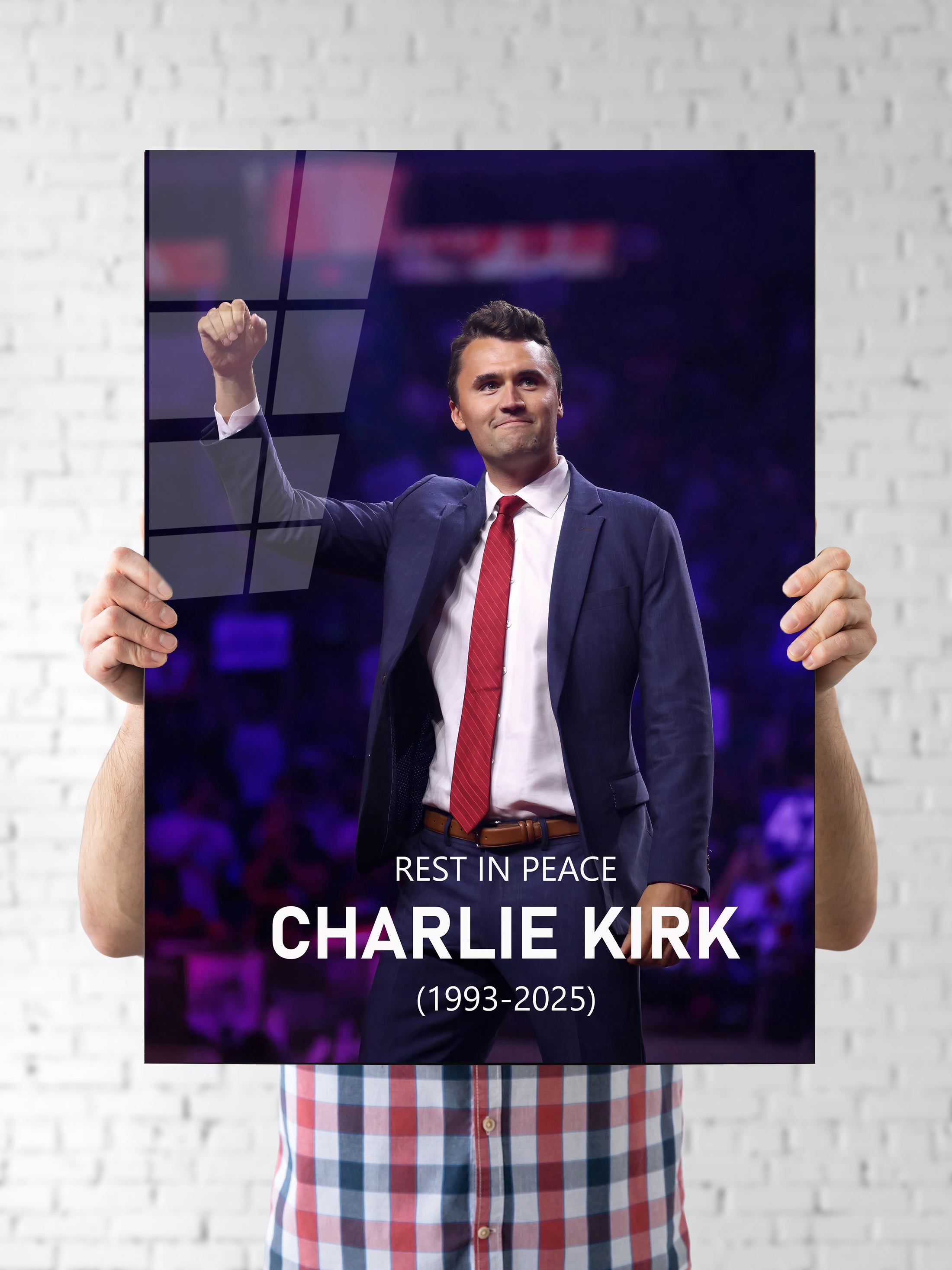 Charlie Kirk Photo Print on Metal (HD Gloss) by Portrilux
