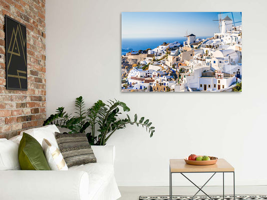 Santorini Blue ocean HD Metal Wall Art